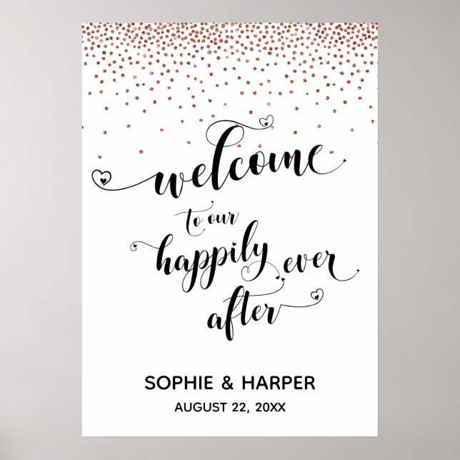 Välkommen till vårt lyckliga ögonblick efter koppa poster (Framsidan)