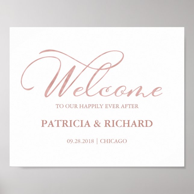 Välkommen till vårt lyckliga tecken efter Elegante Poster (Framsidan)