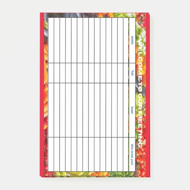 VÄLKOMMEN TILL VÅRT MÖTE POST-IT BLOCK (Framsida)