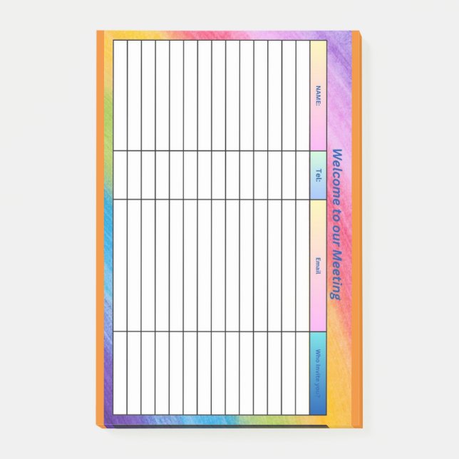 VÄLKOMMEN TILL VÅRT MÖTE POST-IT BLOCK (Framsida)