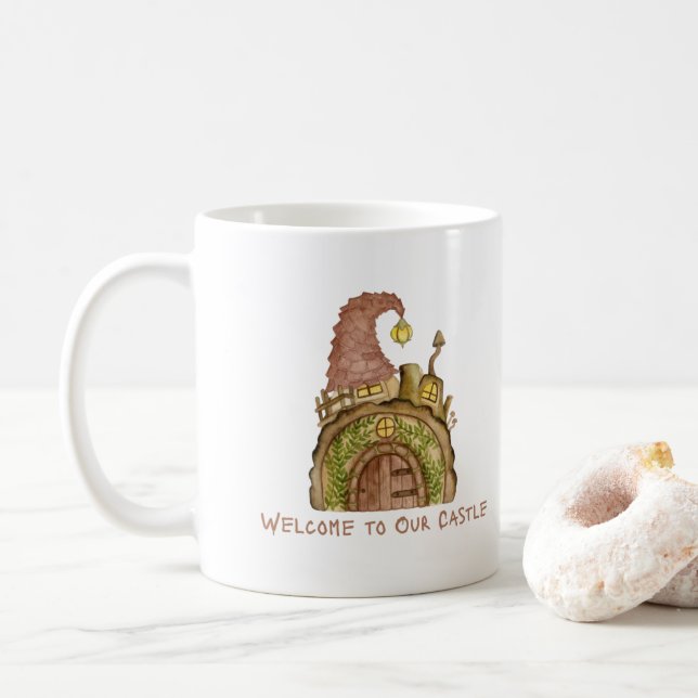 Välkommen till vårt slott på en  kaffemugg (Med munk)