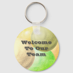 Välkommen till vårt team Pastel Circle Office Team Nyckelring