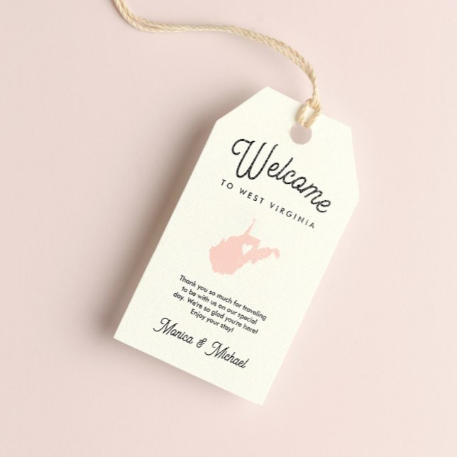 Välkommen till VÄSTER VIRGINIA Bröllop ANY FÄRG! Presentetikett (Skapare uppladdad)