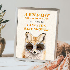 Välkommen till vild En Daisy Fox Baby Shower Poster