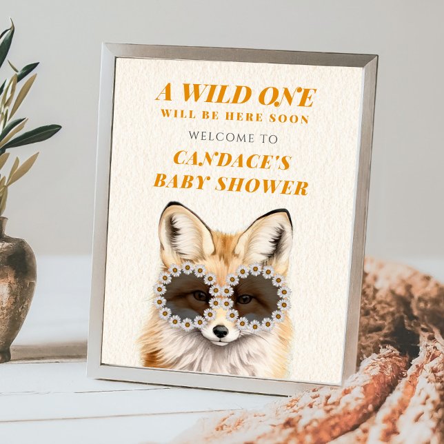 Välkommen till vild En Daisy Fox Baby Shower Poster (Skapare uppladdad)