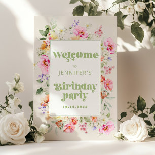 Välkommen till vild One WildblomGirl-Födelsedagsfe Poster