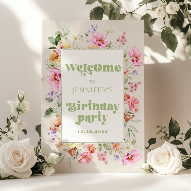Välkommen till vild One WildblomGirl-Födelsedagsfe Poster (Skapare uppladdad)