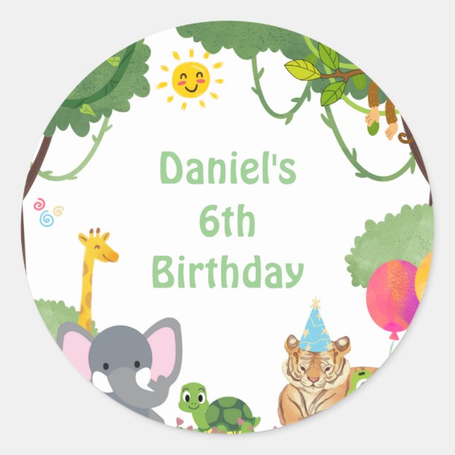 Välkommen till vilden! runt klistermärke (Framsida)