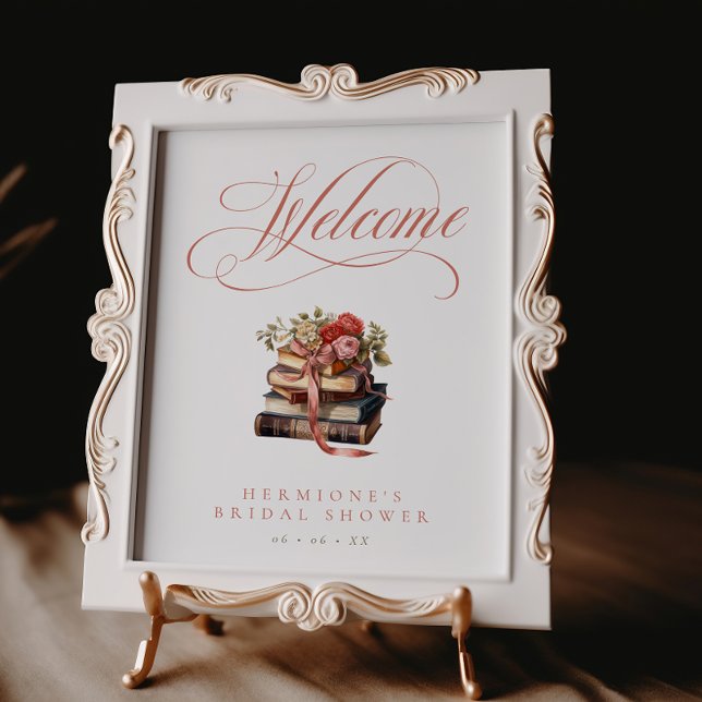 Välkommen till vintage Bokar Flowers & Bow Möhippa Poster (Skapare uppladdad)