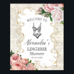Välkommen till vintage Fransk Rosa ros Lingerie Sh Poster<br><div class="desc">Matchande artiklar tillgängliga i arkivet! c) Lycklig Cat Studio</div>