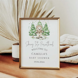Välkommen till vinter-baby shower 'Skiing Into Par Poster