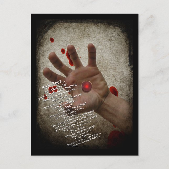 Välkommen till vykort för sista dagen (Framsida)