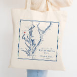 Välkommen till Washington DC Elegant Navy Bröllop Tygkasse<br><div class="desc">Fira din Washington, DC bröllop med vår snyggt marinblått Chesapeake Bay-karta-temat bröllop till förmån för tote bags, perfekt för fester som Hay-Adams, Willard InterContinental, Meridian House, Mayblommhotell, National Museum of Women in the Arts, DAR-stadshuset och Sequoia. Dessa tote bags är idealiska för att transportera material och kan vara personlig med...</div>
