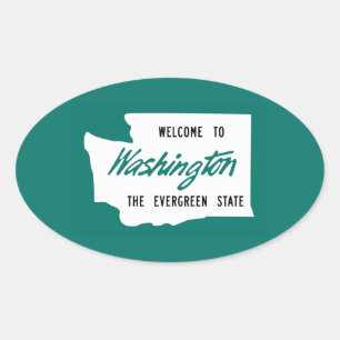 Välkommen till Washington - USA Ovalt Klistermärke