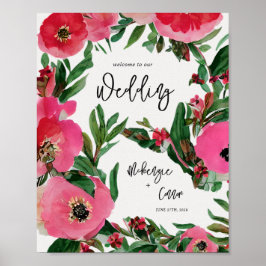 Välkommen till Watercolor Anemone Bröllop Poster