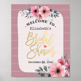 Välkommen till Watercolor Blommigt Script Möhippa  Poster