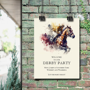 Välkommen till Watercolor Racehorse Derby Poster