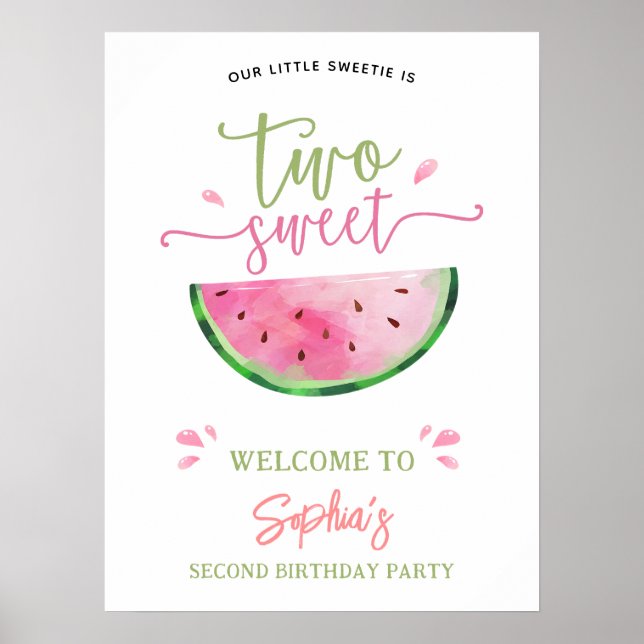 Välkommen till Watermelon Birthday Poster (Framsidan)