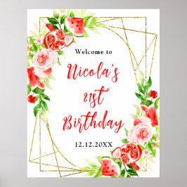 Välkommen till Watermelon Pomegranate Födelsedag Poster