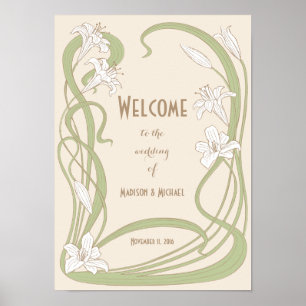 Välkommen till White Lilies Bröllop Poster