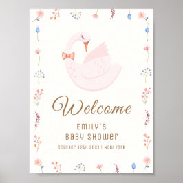 Välkommen till Wildblommprincess Svan Baby Shower  Poster