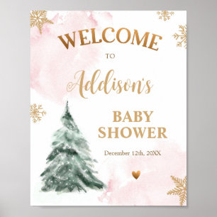 Välkommen till Winter Baby Shower-Kallet utanför S Poster