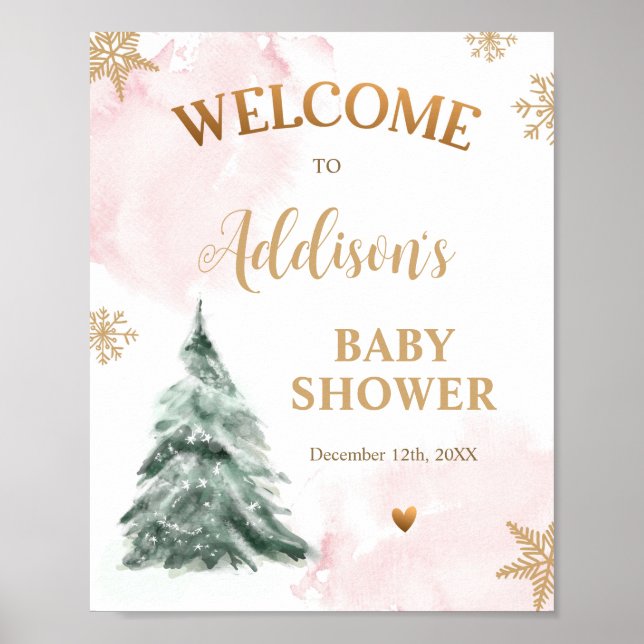 Välkommen till Winter Baby Shower-Kallet utanför S Poster (Framsidan)
