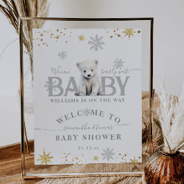 Välkommen till Winter Modern Barly Wait Baby Showe Poster