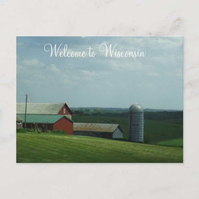 Välkommen till Wisconsin Farming Photograph Postca Vykort (Framsida)