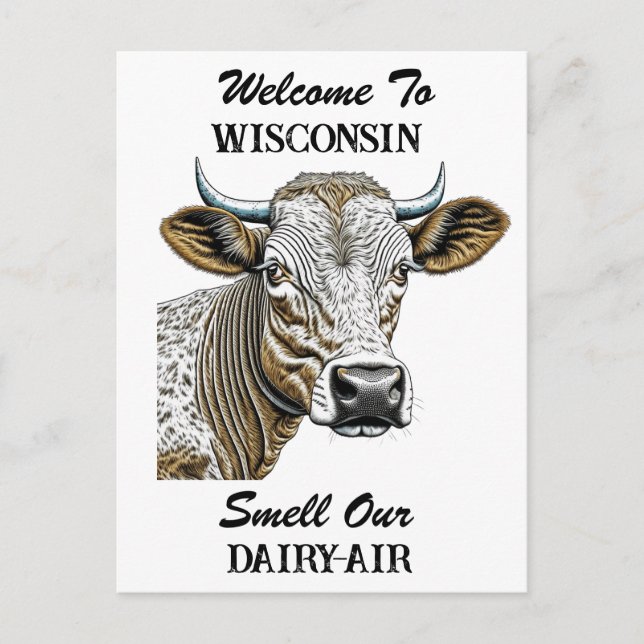 Välkommen till Wisconsin, Smell vår Dairy Luft Vykort (Framsida)