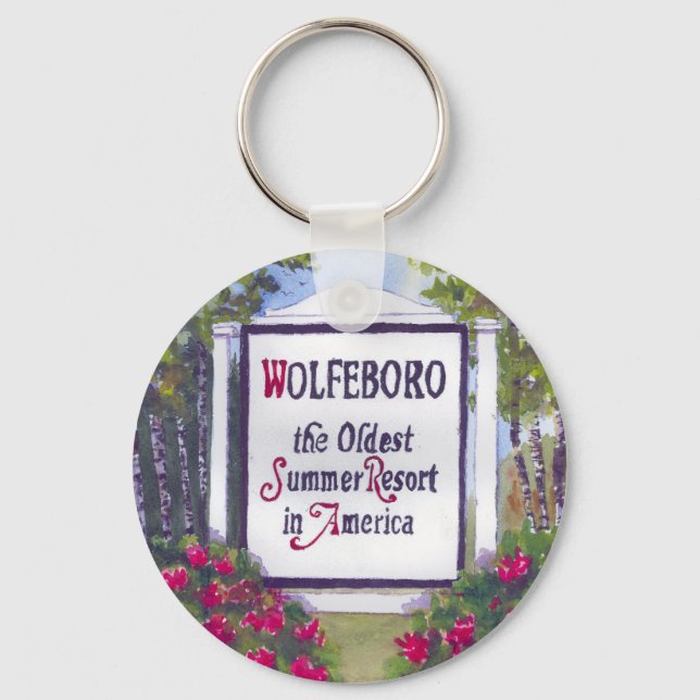 Välkommen till Wolfeboro NH-signalen Nyckelring (Framsida)