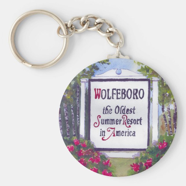 Välkommen till Wolfeboro NH-signalen Nyckelring (Framsidan)