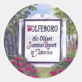 Välkommen till Wolfeboro NH-signalen Runt Klistermärke