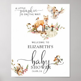Välkommen till Woodland Pumpkin Fall Baby Shower Poster
