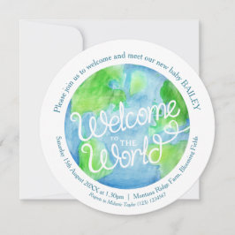 Välkommen till World Art anpassningsbar baby-fotot Inbjudningar