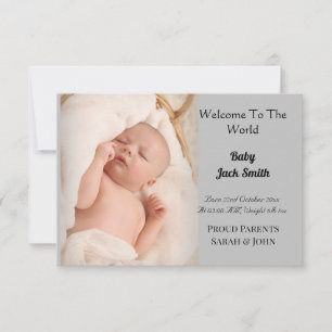 Välkommen till World Baby Birth Notification Card Meddelande