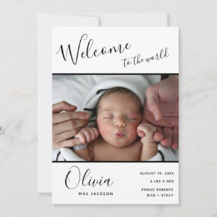 Välkommen till World Baby Photo Birth Notice of Meddelande