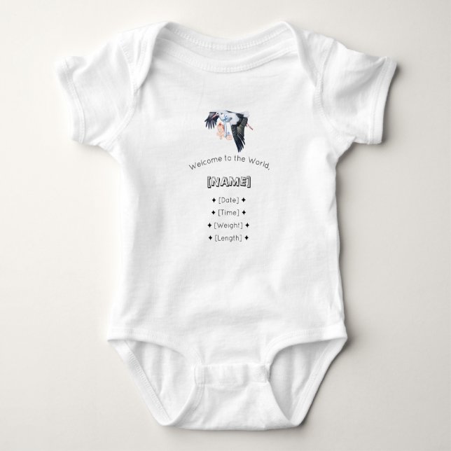 Välkommen till World Custom Name & Birth Stats Bab T Shirt (Framsida)