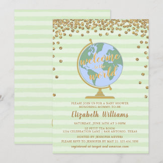 Välkommen till World Globe Baby Shower-inbjudan Inbjudningar