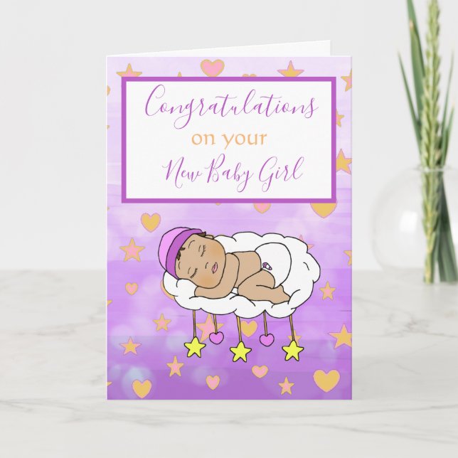 Välkommen till World Nyfödd bebis Girl Ethnic Baby Kort (Framsida)