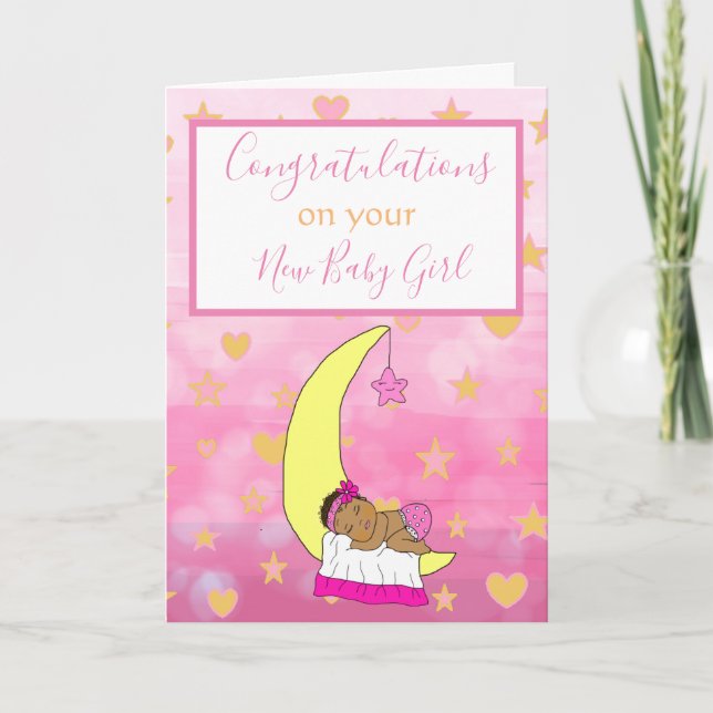 Välkommen till World Nyfödd bebis Girl Ethnic Baby Kort (Framsida)