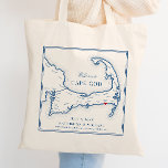 Välkommen till Wychmere Harwich Port MORSA Wedding Tygkasse<br><div class="desc">Anpassningsbarna Cape Cod karta tote bags är perfektens bröllopsförmån för att välkomna dina gäster till er Wychmere Beach-Klubbens destinationsbröllop i Harwich Port i MORSA. Fyll dem med "Välkommen till Cape Cod" och välkomna påsprodukter, eller anpassa dem som gåvor till bröllopsfesten. Flytta hjärtat genom att klicka på "Redigera med design verktyg"...</div>
