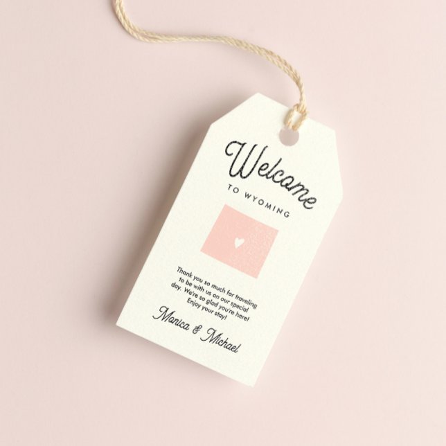 Välkommen till WYOMING Bröllop ANY FÄRG! Presentetikett (Skapare uppladdad)