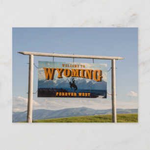 Välkommen till Wyoming Sign - State Gräns Vykort