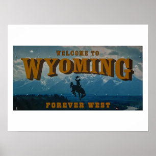 Välkommen till Wyoming-vykort Poster