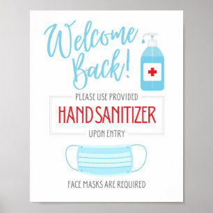 Välkommen tillbaka! Använda hand-sensor vid inträd Poster