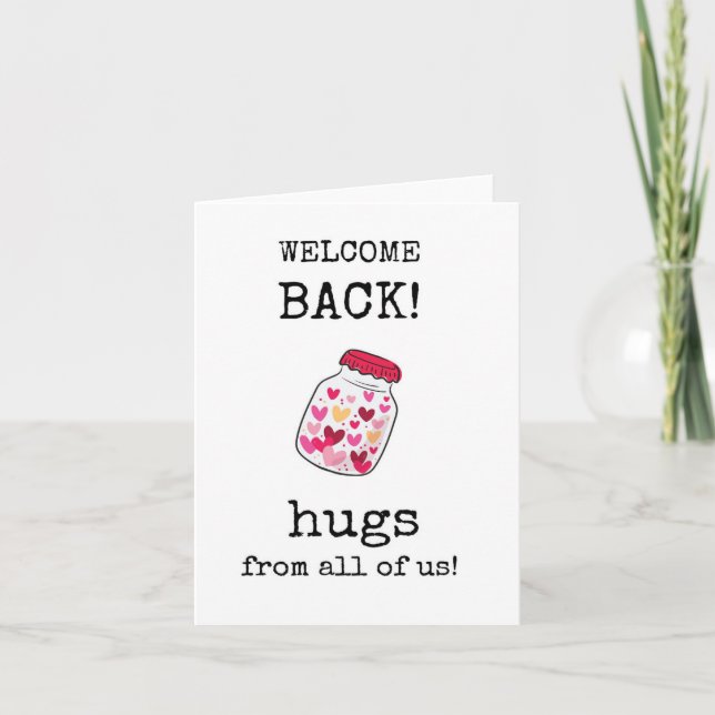 Välkommen tillbaka, arbete, skola, team, medarbeta kort (Framsida)