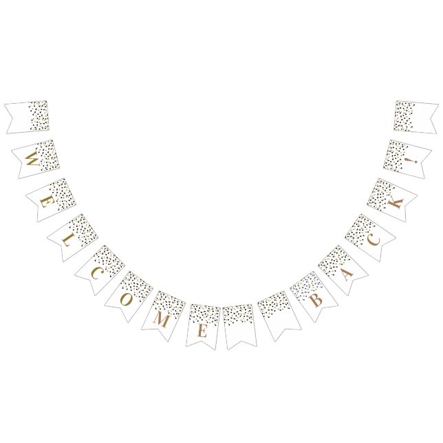 Välkommen tillbaka Banner Black Guld-konfetti Vimplar (Alla)