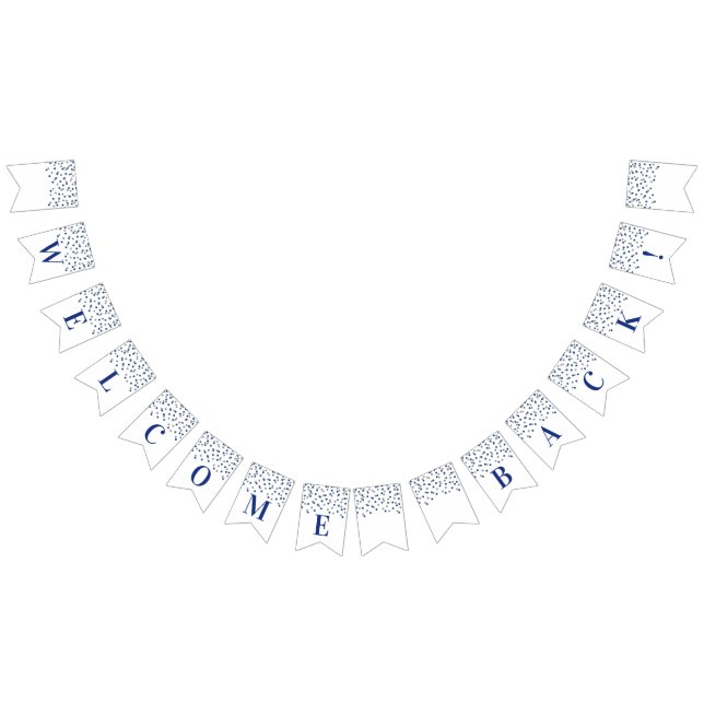 Välkommen tillbaka Banner Blue Silver Confetti Vimplar (Alla)