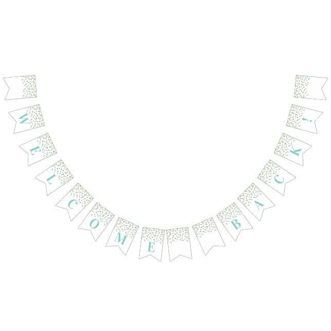 Välkommen tillbaka Banner Turcos Guld Confetti Vimplar (Alla)